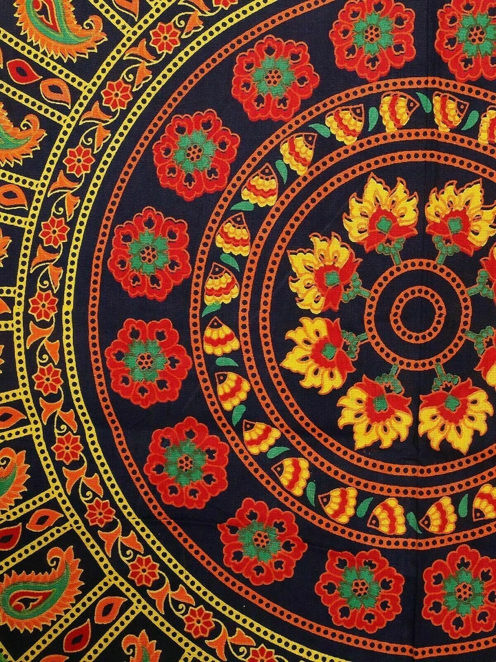 Indian Mandala Bedding Bedspread Hippie Bohemian Queen Size Bedsheet With Pillow - Image 2 of 4