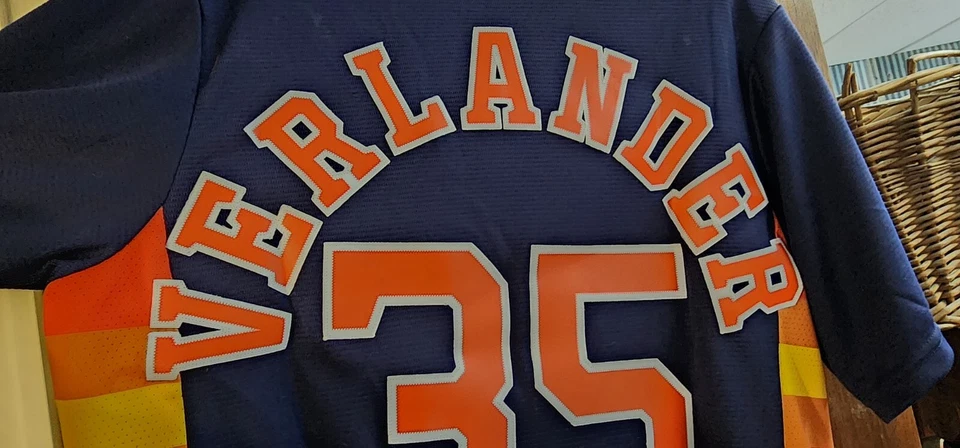 Camiseta de béisbol Verlander de los Astros de Houston nueva con etiquetas azul uniforniano majestuosa EE. UU. Foto 3 de 4