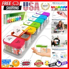 All-in-One Extra Large Pill Dispenser - 7 Detachable Compartments for Daily Use