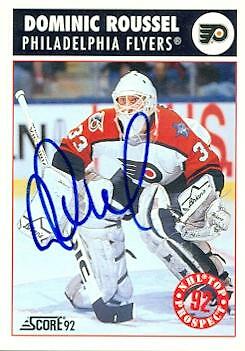 Dominic Roussel autographed Hockey Card (Philadelphia Flyers) 1992 ...