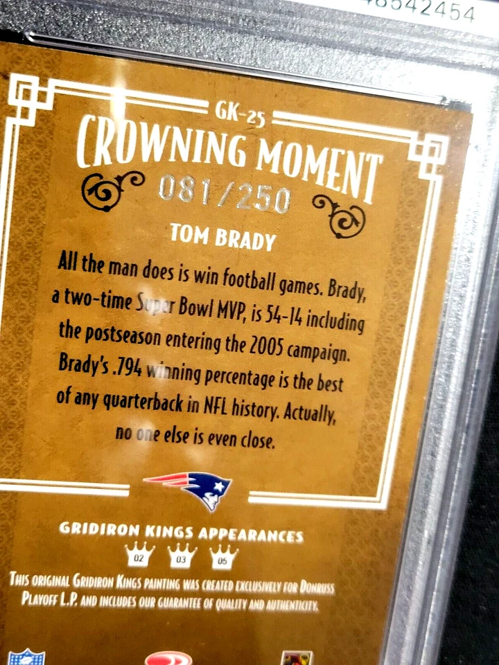 SILVER /250 2005 DONRUSS TOM BRADY GRIDIRON PSA 8.5 TRIPLE THREADS G4448 - Image 3 of 3