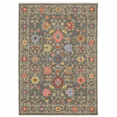 0.6m X 0.9m Blau Und Grau Orientalisch Power Webstuhl Fläche Teppich