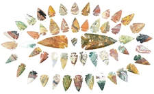 ** 52 Flint ARROWHEAD USA COLLECTION AMAZING COLORS 1"-1.3" Dovetail points **