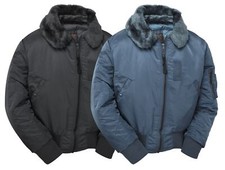 Original Bomber Jacket Flight Concord B15 Air Force Padded Insulated Fur Coat