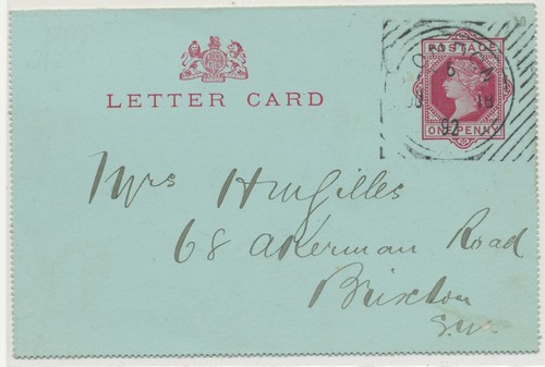 GB 1892, EXPERIMENTAL HOSTER MACHINE POSTMARK (LONDON double rim, 18 bars (M) –