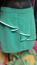 teal skirt pleat front satin accent micro mini zipper 28 in waist skirts small