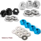 4pcs 12mm to 17mm Wheel Hex Hub Adapter Extension Set 5mm for 1/10 1/8 RC Car