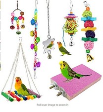 7-piece parrot toy bird toy combination frosted board suspension bridge