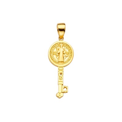 14K Yellow  Gold San Benito Key Pendant | 25 mm x 8mm