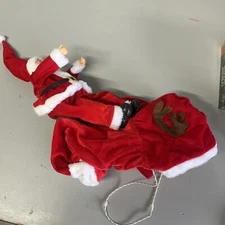 Christmas Medium Dog Reindeer Costume Santa Claus Riding Reindeer Pet Costume