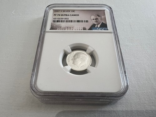 2007-S SILBER ROOSEVELT DIME NGC PF70 ULTRA CAMEO "PORTRÄT ETIKETT" TOP POP - Bild 2 von 4