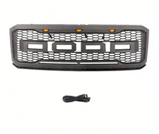 Black Front Grille Bumper Grill For Ford Expedition 2007-2017 With Led Lights