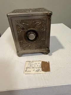 Cast Iron Large Moon Star Safe Still Bank 1890’s