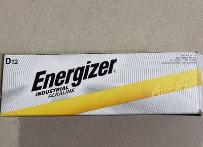 12 Energizer Industrial D Alkaline Batteries (EN95, LR20)