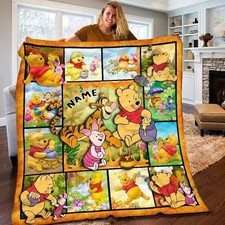 Personalized Pooh Bear And Friends Winnie The Pooh Christmas Sofa BLANKET