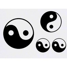 4 x 'Yin Yang Symbol' Temporary Tattoos / Transfers TO00012141 