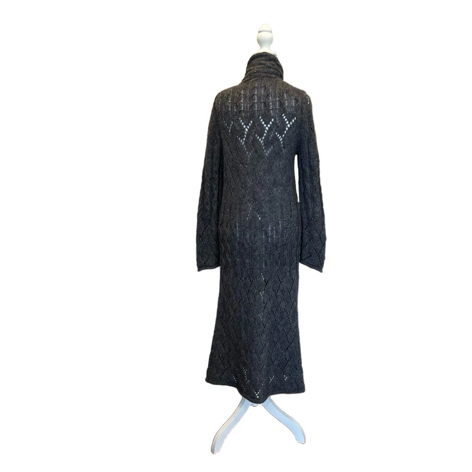 Garnet Hill Duster Cardigan Womens Size Small Gray Cable Knit Maxi Quiet Luxury - Image 4 of 4