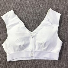 Tommie Copper Sports Bra Womens Medium White Front Zip Copper Znergy Compression
