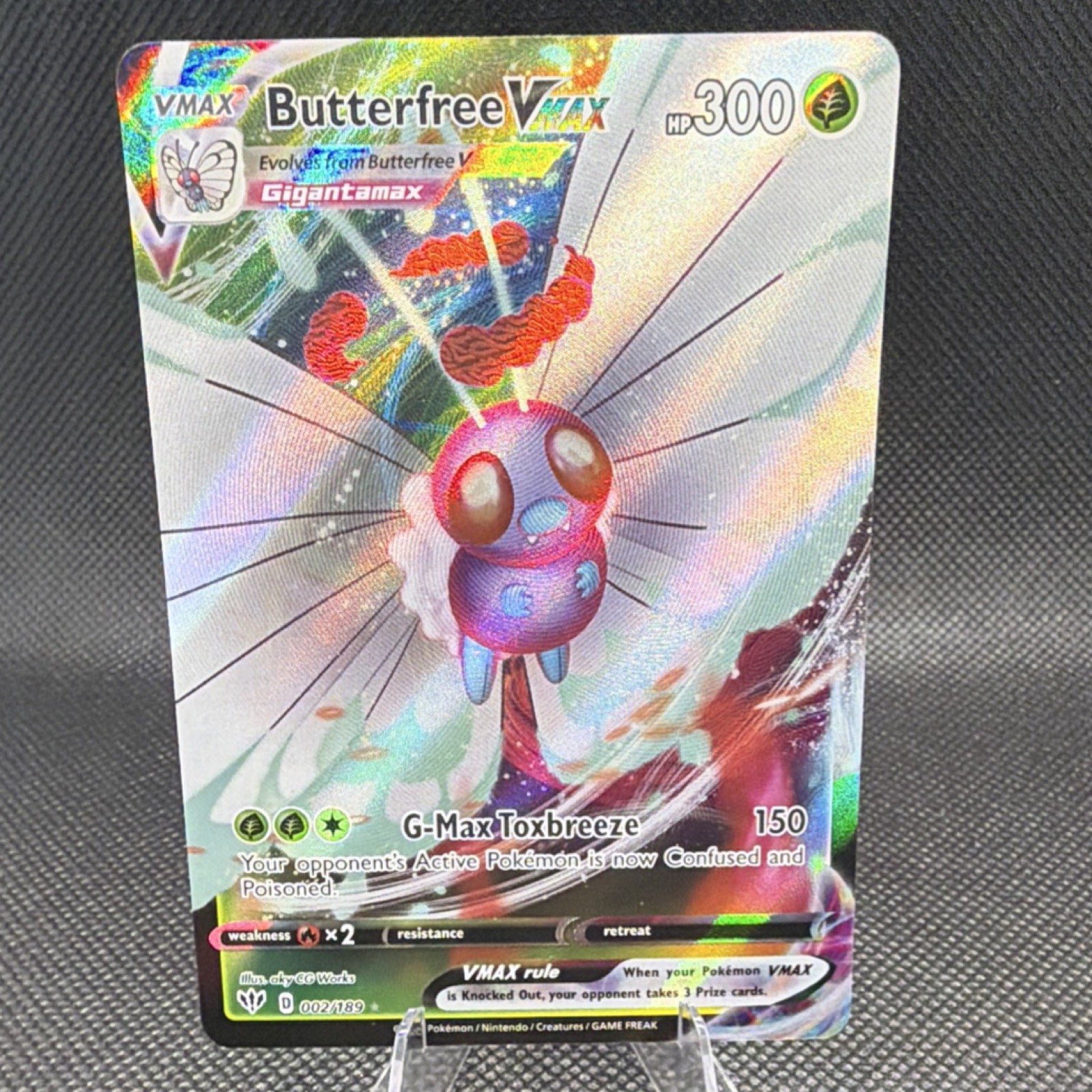 Pokémon Butterfree VMAX Ultra Rare Holo Swsh03 Darkness Ablaze 002/189