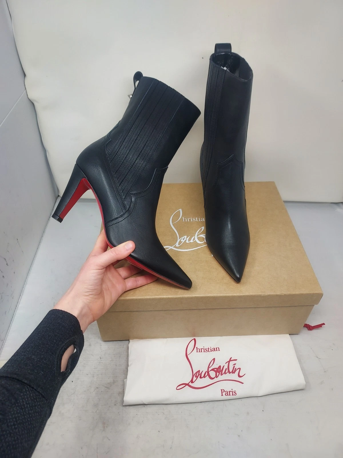 Christian Louboutin — Christian Louboutin EU 40 US 10 WOMENS NEW Santigag Black Leather Western Boot