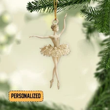 Personalized Ballet Dancing Christmas Ornament, Ballerina Figurine Ornament Gift