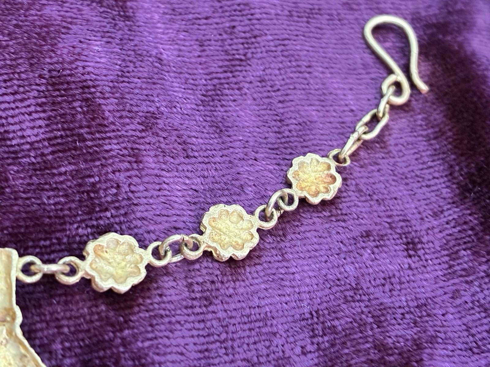 18K Solid Gold Authentic Ancient King Bracelet 7.… - image 18