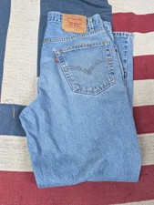 Vintage Levi's Relaxed Straight Leg Jeans 34x30 90s Paper Tag Blue Light Wash