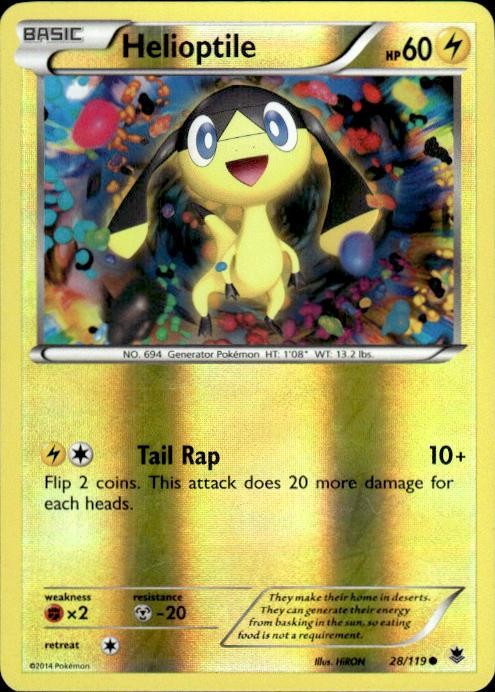 Pokemon Reverse Holo Helioptile (28) XY - Phantom Forces 28/119 LP