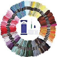 Stickgarn Set 100 Farben 8M Multicolor Stickgarn Mit ZubehöR Romon