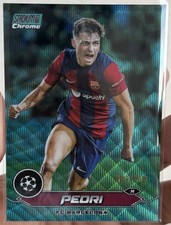2023-24 Topps Stadium Club Chrome Pedri Aqua Wave /250 FC Barcelona UEFA