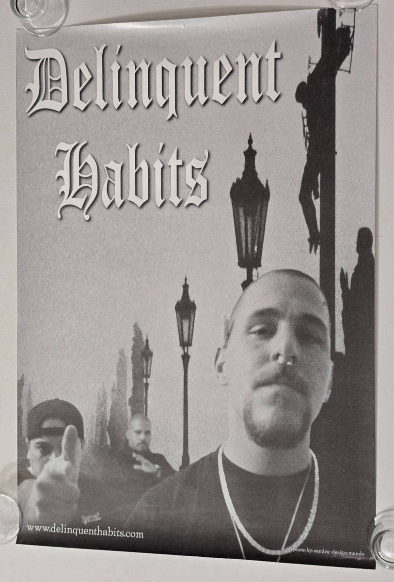 DELINQUENT HABITS VTG 90S PROMO POSTER RAP HIPHOP G FUNK LATIN