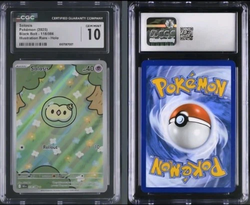 Pokémon Eng Solosis 118 Black Bolt Illustration Rare Holo CGC 10 TCG Booger Mew