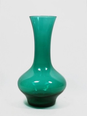 SCHOTT ZWIESEL GLAS VASE TEAL GUCCI GRÜN KRISTALL BAUHAUS MID CENTURY 1960 VINTG