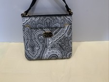 Ralph Lauren Paisley Small Crossbody Purse Black, Gray And White