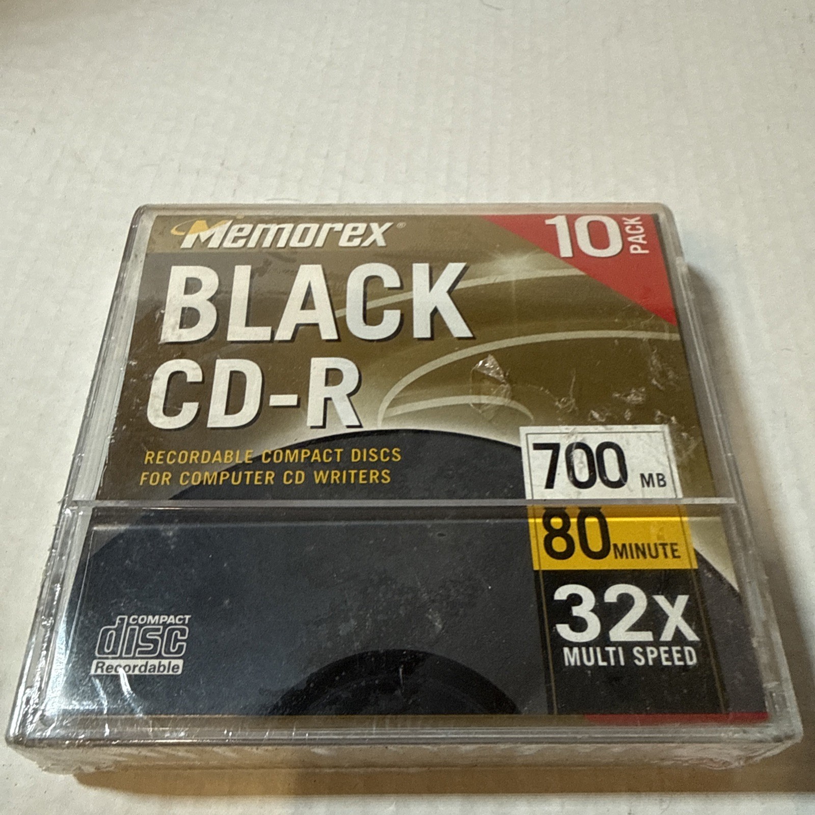 Memorex Black CD-R 10 Pack 700MB 80 Minute 32x Recordable Compact Discs New