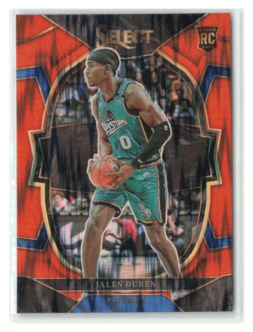 Jalen Duren 2022-23 Panini Select Orange Flash Prizms RC #98-Detroit Pistons