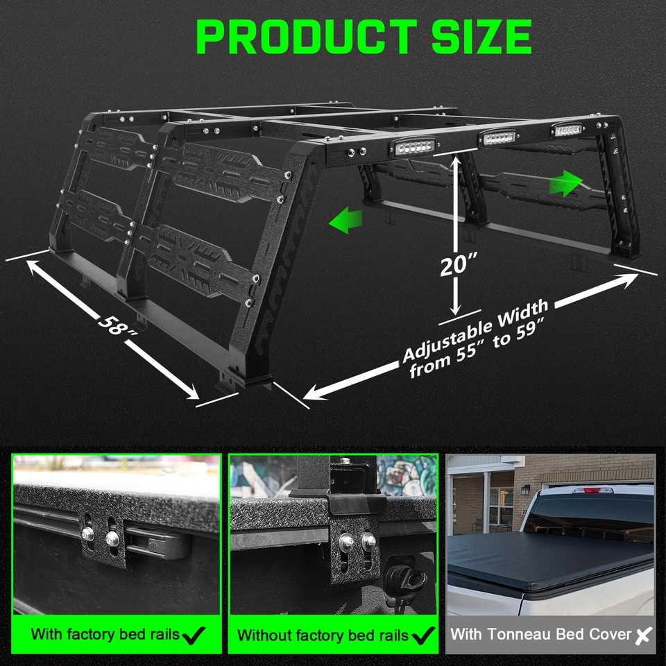 FIT Colorado/Canyon/Tacoma Mid-Size Truck Bed Rack Overland Bed Rack Foto 4 de 4
