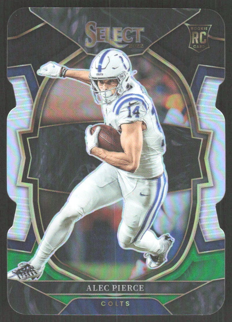 7269H 2022 Panini Select #45 Alec Pierce Black and Green Prizm Die Cut