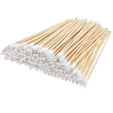 Extra Long 6 Inch Cotton Swabs 200 Pcs Wooden Handle Ear Buds for Cleaning