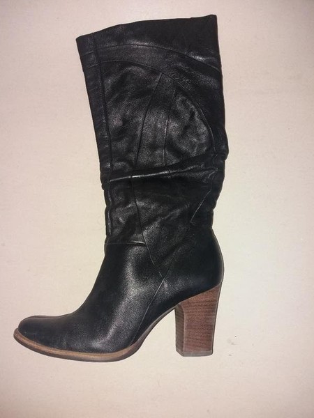 Women Clarks Boots Black Leather 38.5 #7AGR