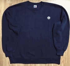 Vintage USA Made Russell Athletic Fleece Sweatshirt Navy Blue Company Logo XL