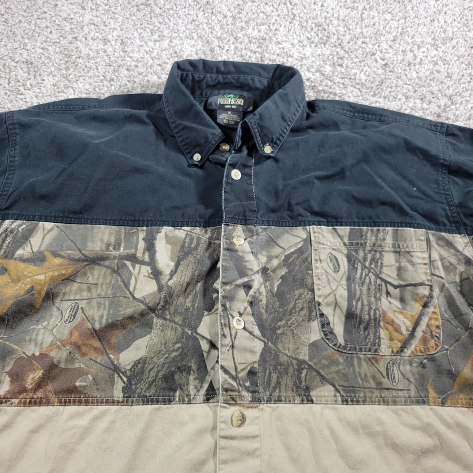 RedHead Shirt Mens XL Tan Black Camo Outdoor Button Up Hunting Long Sleeve  - Image 3 of 4