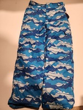 Columbia Blue Geometric Kids Snow Pants M 10/12 Waterproof Insulated outGSystem