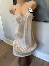 Vanity Fair 10-103 Rosette Beige Lace Full Slip 40 Length 22" Nude Lace Trim