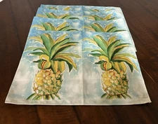 Betsy Drake Set Of 4 Pineapple Placemats 18” X 14” EUC
