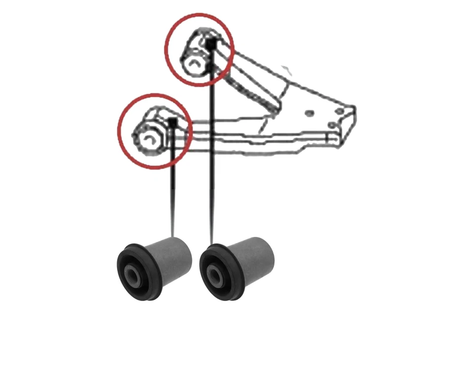 REAR LOWER UPPER CONTROL ARM BUSHING FOR 2001-2006 MITSUBISHI MONTERO 6PCS - Image 3 of 3