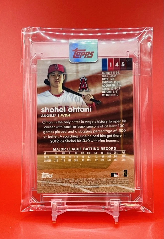 2020 Topps Stadium Club Chrome - Shohei Ohtani #145 - Image 2 of 2