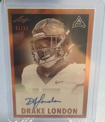 Leaf 2021 Memories 1960 Base Autographs Bronze Spectrum /99 Drake London RC Auto