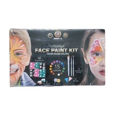 Zenovika Face Paint Kit for Kids 60 Jumbo Stencils 15 Paints Halloween Makeup