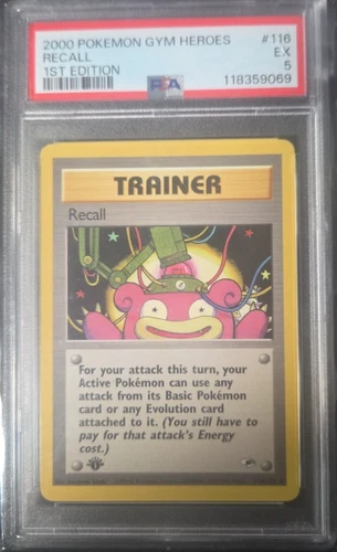 1st edition Recall 116/132 Gym Heroes Regular psa 5 pop 3